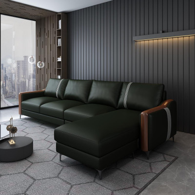 Siedziba skórzana sofa kanapa Żywy krajobraz Ustawić Design Nowoczesne sofy Narożnikowa kanapa w kształcie litery L