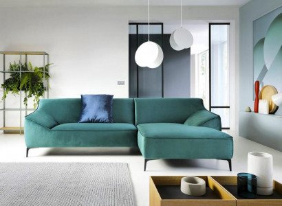 Design Narożnikowa kanapa Kształt L Nowoczesne Sofy Materiał Włókienniczy Kanapa Żywy krajobraz Sofa Aksamit