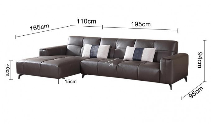 Design Esk Narożnikowa kanapa Kształt litery L Nowoczesne sofy Sofa skórzana Kanapa Sofa Siedziba Żywy krajobraz
