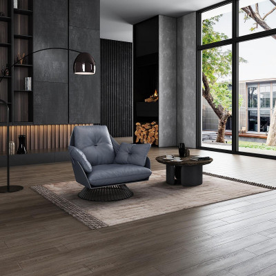 Fotel Design Szara Metalowa Podkładka Relaks Club Lounge Jednoosobowa Podkładka Materiał Skóra