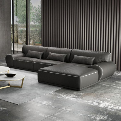 Design Narożnik Narożnikowa kanapa Nowoczesne sofy w kształcie litery L Sofa skórzana Żywy krajobraz Siedziba Sofa