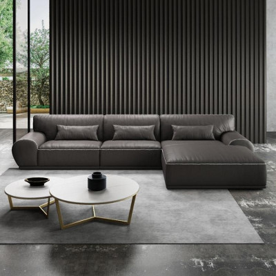 Design Narożnik Narożnikowa kanapa Nowoczesne sofy w kształcie litery L Sofa skórzana Żywy krajobraz Siedziba Sofa