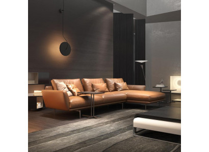 Sofa Sofa skórzana w kształcie litery L Sofa Żywy krajobraz Ustaw Design Narożnikowa kanapa Nowoczesna Sofa