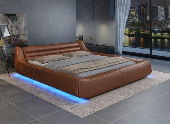 Łóżko Podkładka Design Luksusowe podwójne łóżko hotelowe Sleep Pokój Skóra Materiał Modern