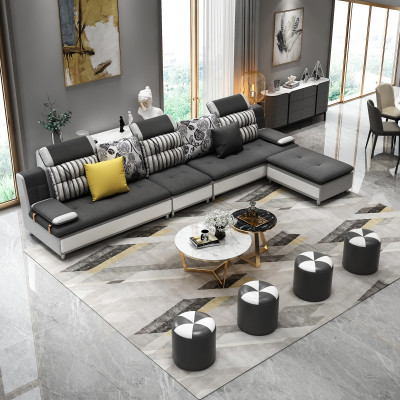 Żywy krajobraz Narożnikowa kanapa L-shape Nowoczesna sofa Sofa skórzana Narożnikowa kanapa Podkładka