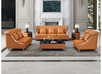 Nowoczesna sofa rozkładana 3 miejsce do siedzenia Chesterfield skórzana sofa trzyosobowa kanapy