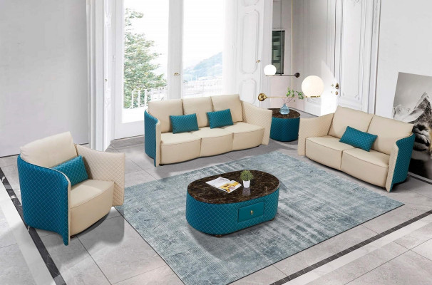 Sofa trzyosobowa w stylu włoskim 3 miejsce do siedzenia Nowoczesna sofa skórzana sofa kanapa