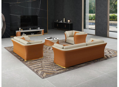 Sofa Trzyosobowa Meble W Stylu Włoskim 3 miejsce do siedzenia Nowoczesna Sofa Sofa Skórzana