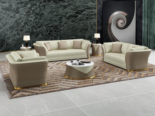 Sofa Trzyosobowa Meble W Stylu Włoskim 3 miejsce do siedzenia Nowoczesna Sofa Sofa Skórzana