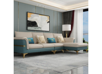 Design Narożnikowa kanapa Nowoczesne sofy w kształcie litery L Sofa skórzana Kanapa Żywy krajobraz Nowoczesna sofa