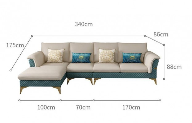 Design Narożnikowa kanapa Nowoczesne sofy w kształcie litery L Sofa skórzana Kanapa Żywy krajobraz Nowoczesna sofa