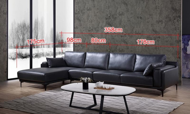 Sofa Design Narożnikowa kanapa LForm Skórzana Sofa Couch Żywy krajobraz Ustawić Nowoczesne Sofy