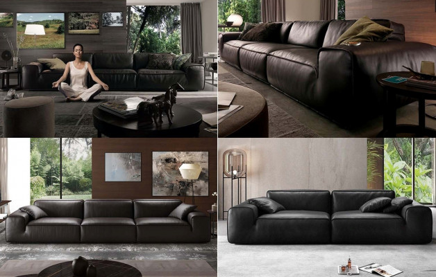 Zestaw sofowy 3+2+1 miejsce do siedzenia Żywy krajobraz Sofa Kanapa Sofy Podkładka Ustawić Skóra