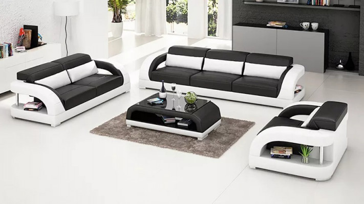 Żywy krajobraz Zestaw sofowy 3+2+1 miejsce do siedzenia Designerska sofa Skórzana sofa Nowoczesna sofa