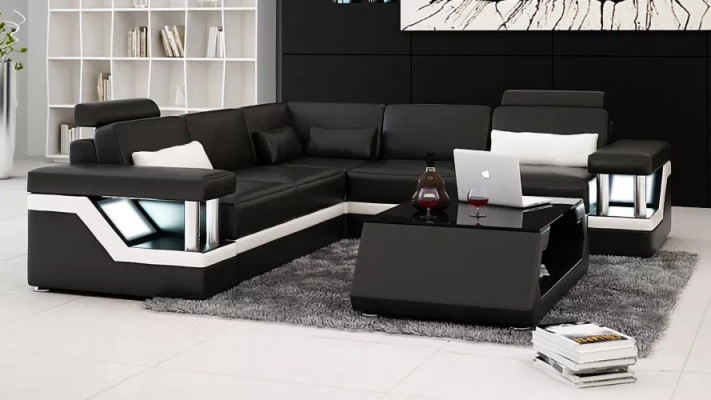Żywy krajobraz Sofa Ustawić zestaw narożny Skórzana sofa Podkładka Podkładka Couch