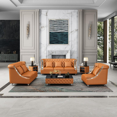 Projektant Trzy miejsce do siedzenia Sofa Podkładka Siedziba 3er Skóra Materiał Design Sofy
