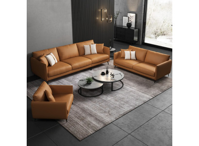 Zestaw sofowy 3+2+1 osobowa skórzana sofa kanapa Żywy krajobraz Ustawić Design Modern