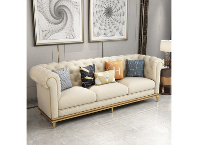Kanapa trzyosobowa Podkładka designerska Sofa 3-osobowa Siedziba Sofy Pokój Biały luksusowe kanapy