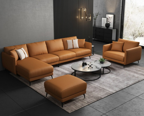Żywy krajobraz Ustawić Design Nowoczesne Sofy Nowoczesna Narożnikowa kanapa Skórzana Sofa Kanapa Nowość
