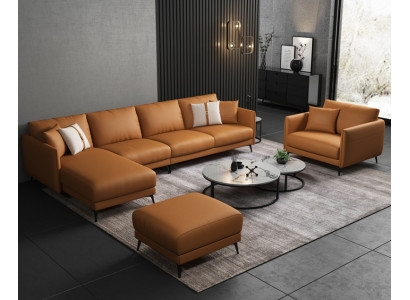 Żywy krajobraz Ustawić Design Nowoczesne Sofy Nowoczesna Narożnikowa kanapa Skórzana Sofa Kanapa Nowość