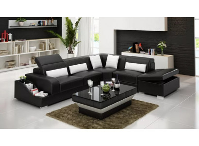 Ustawić zestaw narożny Sofa Skórzana sofa Narożnikowa kanapa Podkładka Podkładka Couch Żywy krajobraz