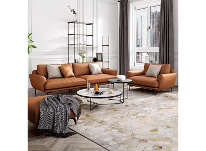 Zestaw sofowy 4+3+2 skórzana sofa kanapa Żywy krajobraz Ustawić Design Modern Sofa