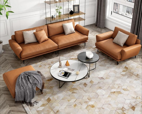 Zestaw sofowy 4+3+2 skórzana sofa kanapa Żywy krajobraz Ustawić Design Modern Sofa