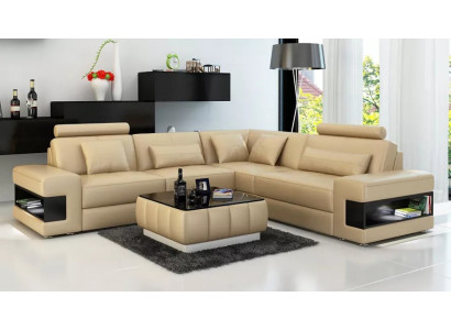 Design Narożnikowa kanapa Deco Meble do Salonu Nowoczesny Narożnik Kanapa Tapicerowana Skórzanie