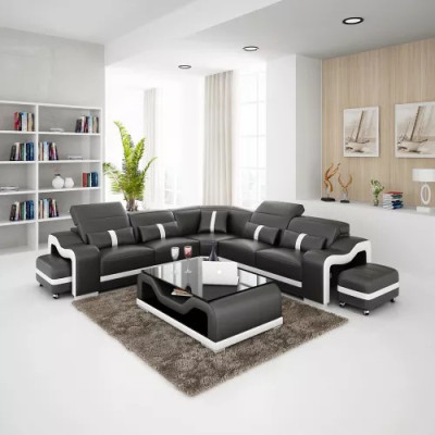 Skórzana Sofa Design Sofa Narożnikowa kanapa L Kształt Nowoczesna Narożnikowa kanapa Podkładka
