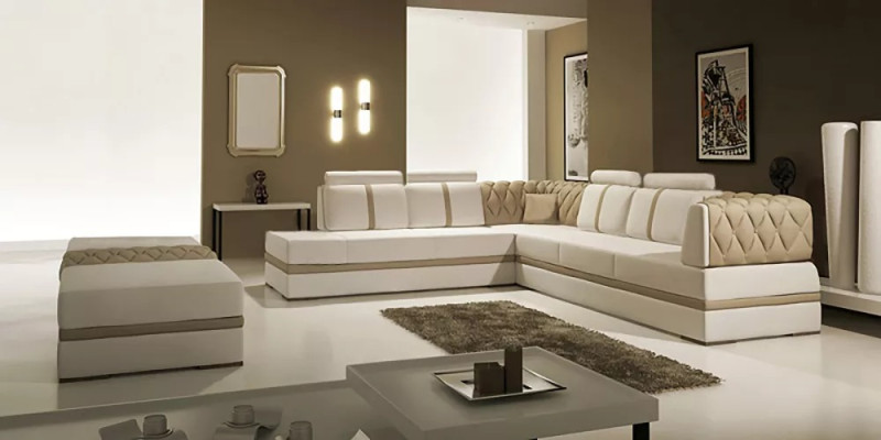 Narożnikowa kanapa Designerska sofa w kształcie litery L Sofa nowoczesna Sofa skórzana Zestaw narożnych kanap