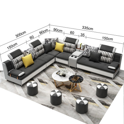 Narożnikowa kanapa Nowoczesna sofa L Shape Sofa skórzana Podkładka Żywy krajobraz Design Kanapy Nowość