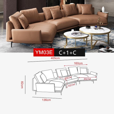 Żywy krajobraz Ustawić Design Nowoczesna Sofa Narożnikowa kanapa Sofa Kształt U Skórzana Sofa Couch