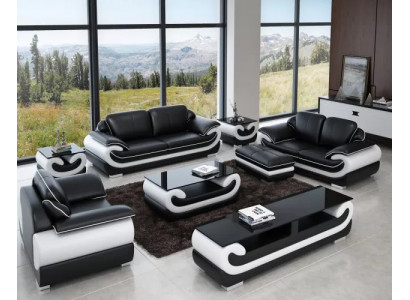 Zestaw sofowy 321 miejsce siedzące Żywy krajobraz Nowoczesna sofa skórzana designerska sofa