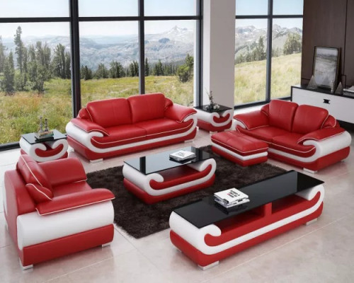Zestaw sofowy 321 miejsce siedzące Żywy krajobraz Nowoczesna sofa skórzana designerska sofa