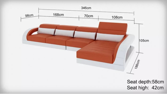 Designerska kanapa narożna Narożnikowa kanapa do salonu nowoczesna skórzana kanapa kanapa