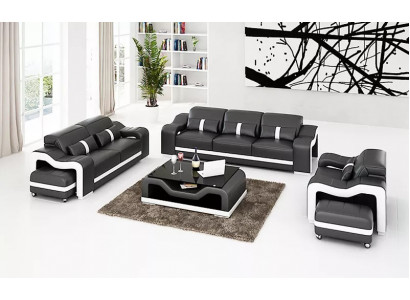 Zestaw sofowy 321 miejsce do siedzenia Skórzana sofa Nowoczesna sofa Żywy krajobraz projektant