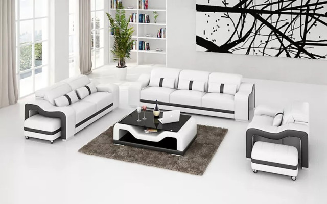 Zestaw sofowy 321 miejsce do siedzenia Skórzana sofa Nowoczesna sofa Żywy krajobraz projektant