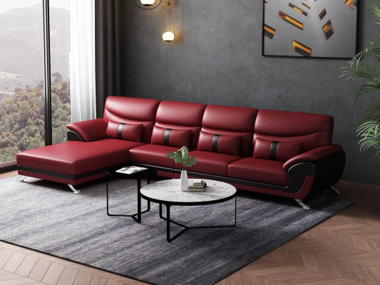 Projekt salonu skórzana tapicerka Narożnikowa kanapa narożnik kanapa sofa w kształcie litery L