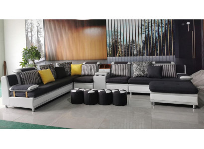 Narożnikowa kanapa Kształt U Żywy krajobraz Sofa Couch Podkładka Narożnik Ustawić Materiał Sofy Nowość