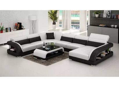 Design Narożnikowa kanapa Meble do Salonu Nowoczesny Narożnik Skórzana Kanapa Tapicerowana