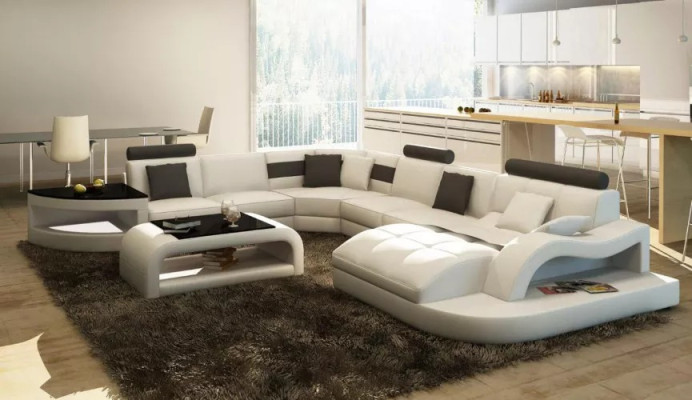 Projekt narożnika Narożnikowa kanapa salon skórzana tapicerka kanapa sofa Żywy Meble krajobraz