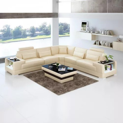 Designerska sofa do salonu Meble narożnikowa Narożnikowa kanapa skórzana kanapa