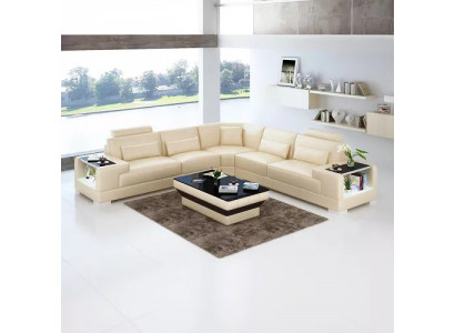 Designerska sofa do salonu Meble narożnikowa Narożnikowa kanapa skórzana kanapa