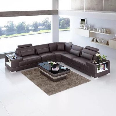 Designerska sofa do salonu Meble narożnikowa Narożnikowa kanapa skórzana kanapa