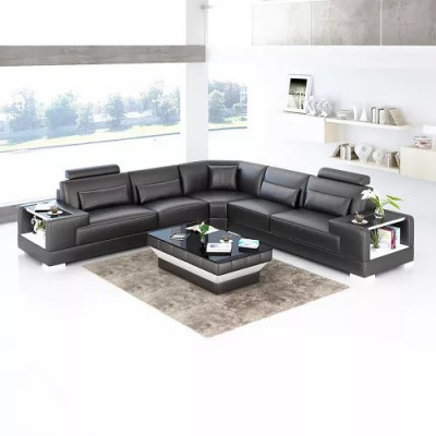 Designerska sofa do salonu Meble narożnikowa Narożnikowa kanapa skórzana kanapa