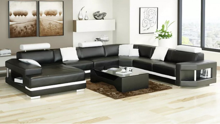 Design Nowoczesny Salon Narożnikowa kanapa Meble Narożnik Skórzana Kanapa Tapicerowana