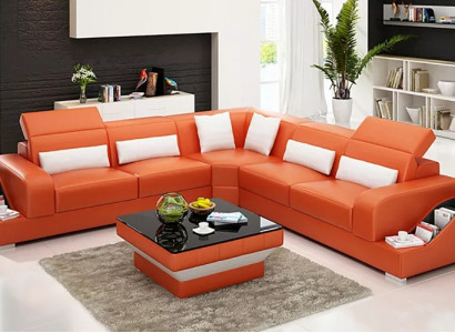 Design Meble Narożnikowa kanapa salonowa narożnik kanapa skórzana tapicerka kanapa sofa