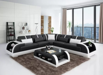 Designerska sofa Meble narożnik Narożnikowa kanapa do salonu skórzana kanapa tapicerowana