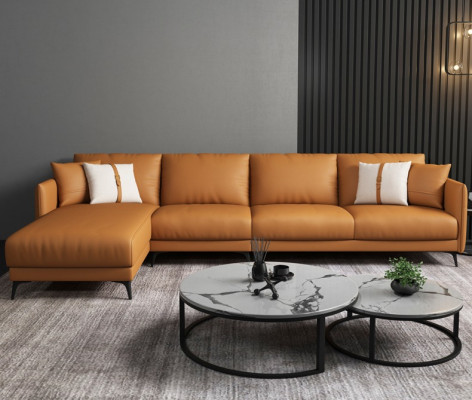 Narożnikowa kanapa + Fotel skórzana sofa kanapa Żywy krajobraz Ustawić Design Nowoczesna Sofa Siedziba