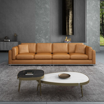 Sofa 4 miejsce do siedzenia Sofy Luksusowe sofy tapicerowane Sofy skórzane Luksusowa designerska kanapa Nowa sofa